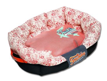 Touchdog Floral-Galore Ultra-Plush Rectangular Rounded Designer Dog Bed (size: large)